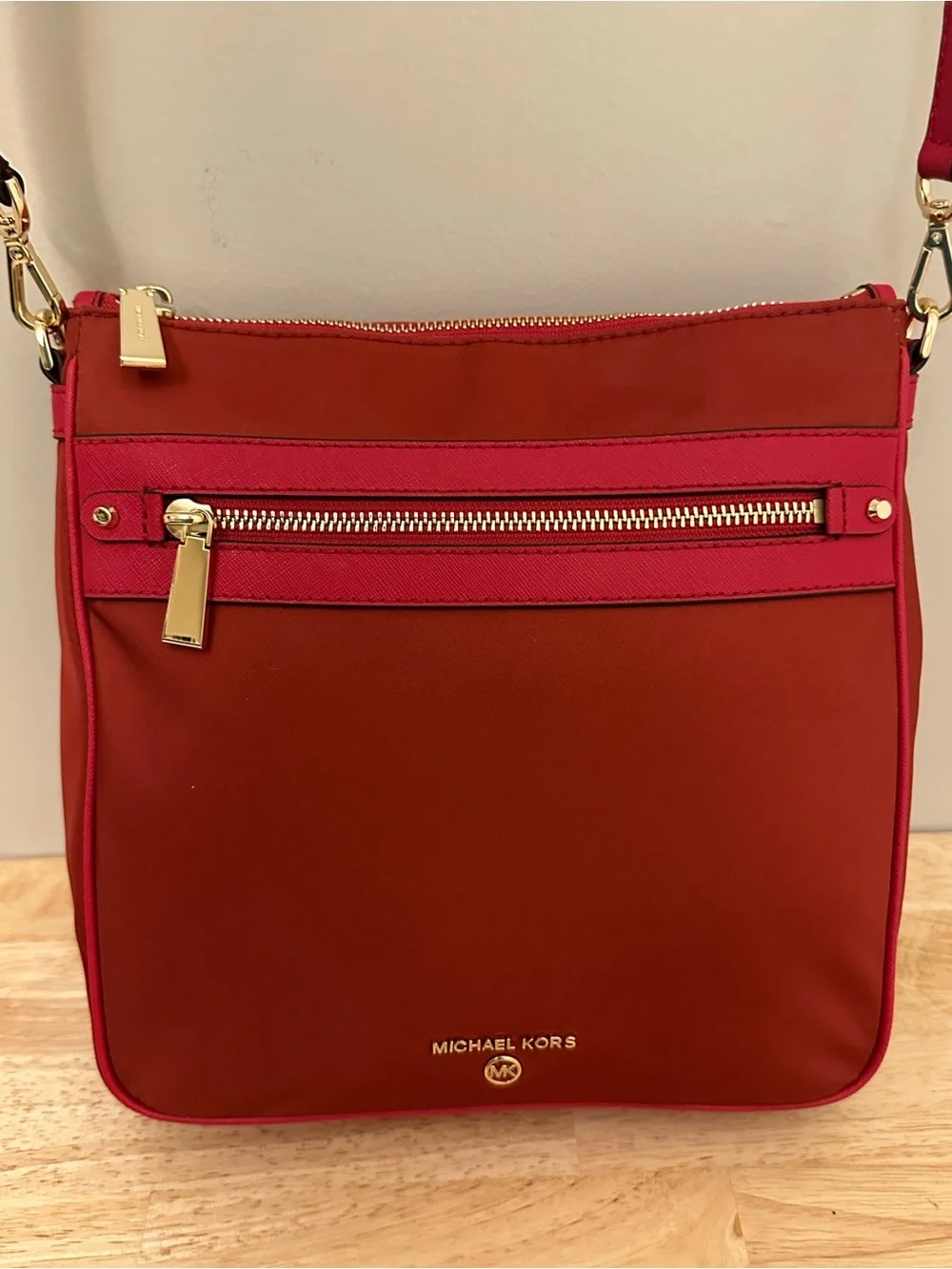 Michael Kors Two-Tone Red and Pink Crossbody Bag